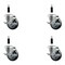 Service Caster 3.5'' Thermoplastic Rubber Swivel 7/8'' Expanding Stem Caster Set with Brake, 4PK SCC-EX20S3514-TPRB-TLB-78-4 - alternate 1